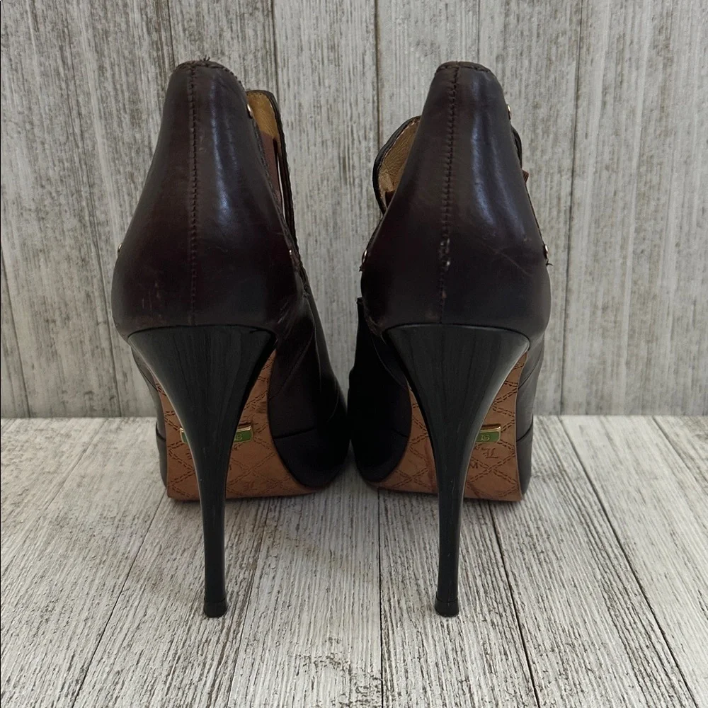 Y2K L.A.M.B. Dark Brown Leather Heels